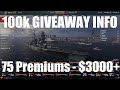 100,000 Giveaway Details! 75 Premium Ships Worth Over $3000!
