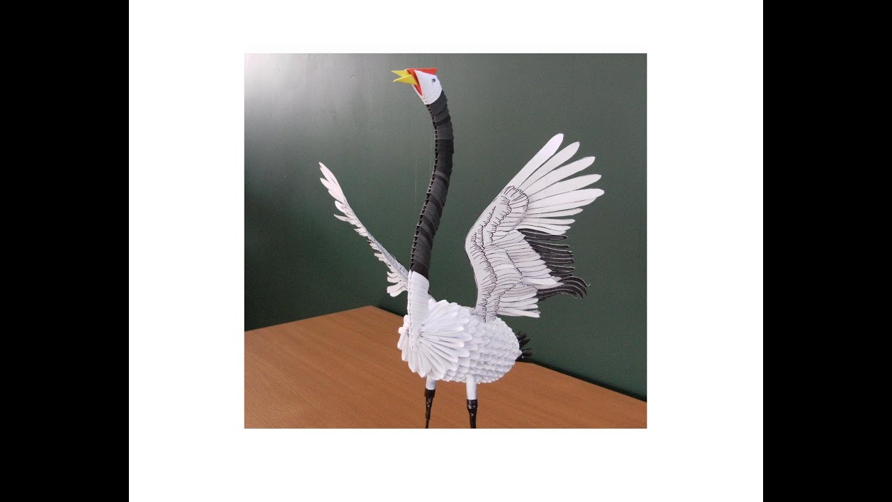 ORIGAMI 3D How to make DANCING CRANE YouTube