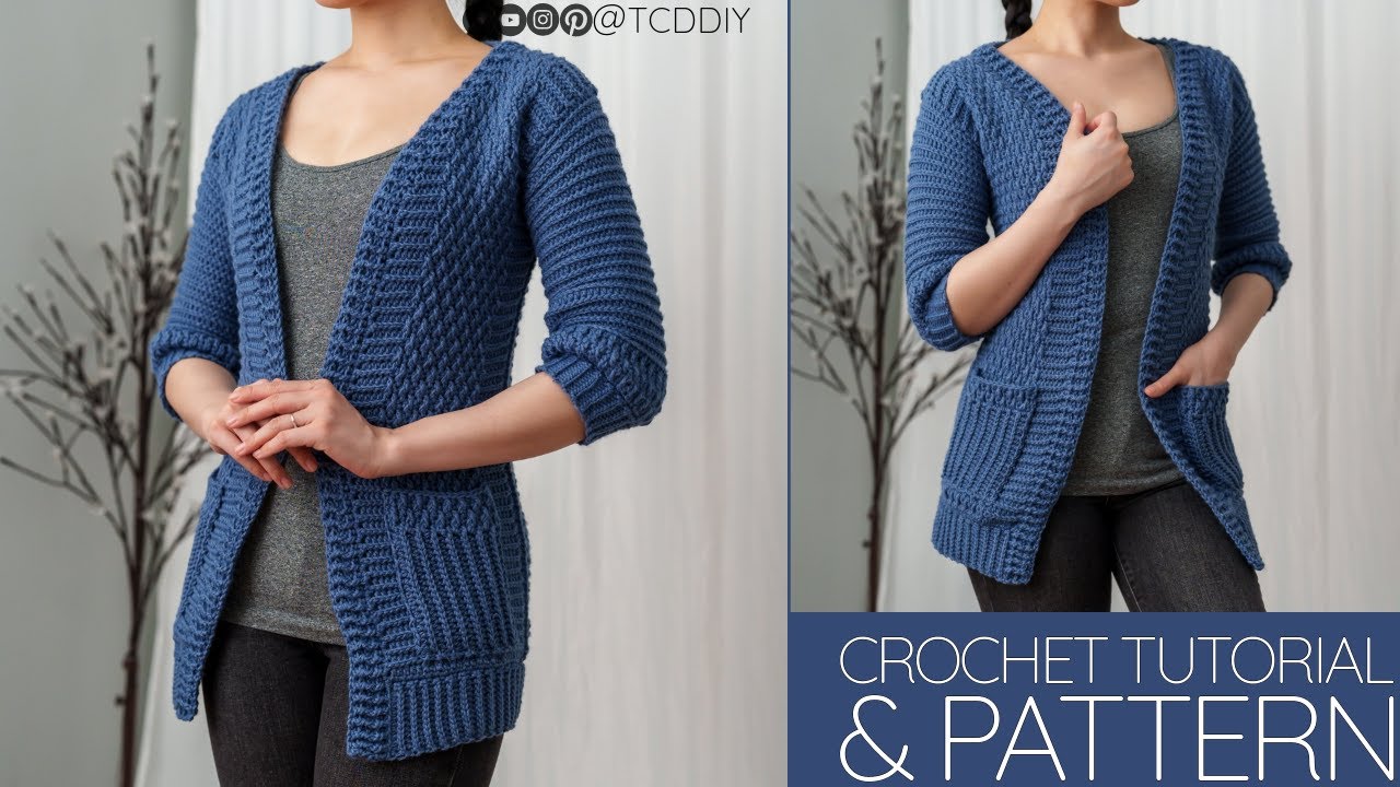 How to Crochet: Cardigan w. Pockets
