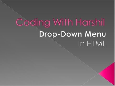 How to create Drop-Down Menu using HTML only || select , option , optgroup || Coding With Harshil