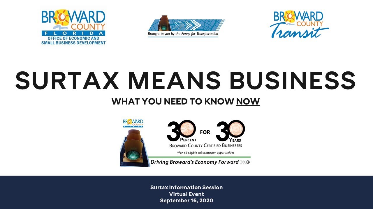 Surtax Information Series, Session 2 (09.16.2020)