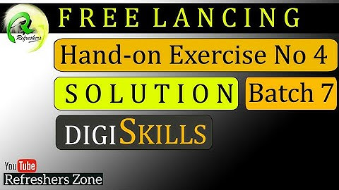 Freelancing Exercise no 4 Solution Digiskills | Batch 7 Exercise 4 solution