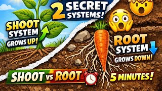 🌿 Plants Have 2 SECRET Systems!🌱 Shoot vs Root Explained in 3 Min | Don’t Miss This!🤯 #Shoot #Root 