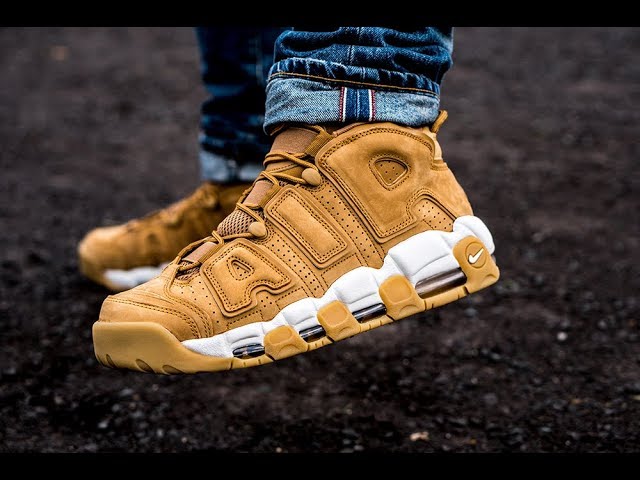 Parlamento Descenso repentino Traducción Nike Air More Uptempo Flax On-Feet Look - YouTube