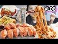 VLOG) 쳇바퀴 인생의 식단일기 먹방 브이로그..^^ 먹고 일하고 먹고 일하고... Daily Mukbang Vlog
