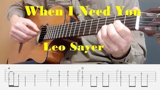 When I Need You - Leo Sayer - Easy Fingerstyle guitar with tabs