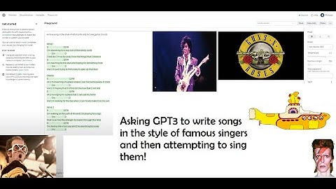 Asking GPT3 to write songs in the style of famous singers and then attempting to sing them!