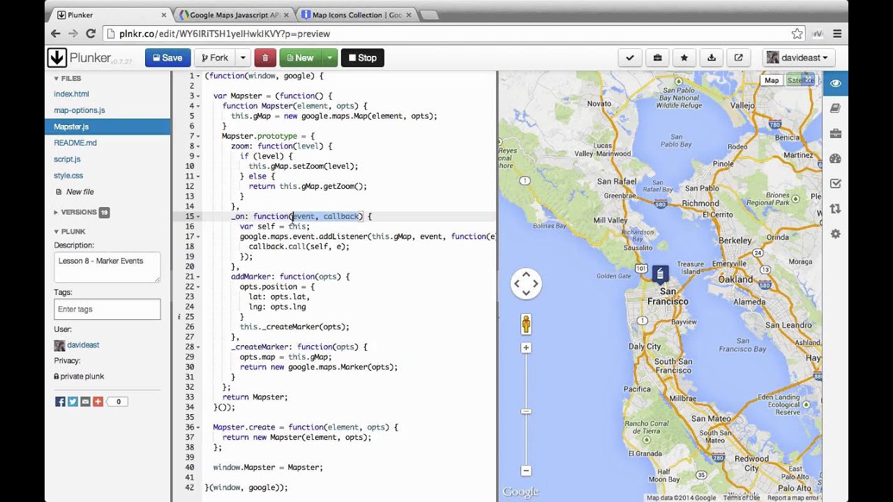 Custom Interactive Maps with the Google Maps API 08 Marker ...