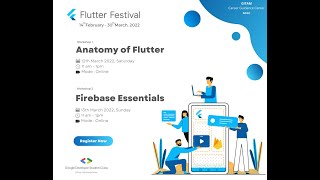 Flutter festival GDSC GITAM - Anatomy of Flutter ( Mar 12, 2022 - 11:00 AM (IST) - Info Session)