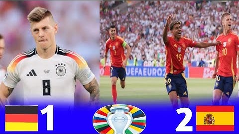ملخص مباراة اسبانيا والمانيا  2-1 دور اممم أوروبا وجنون عصام الشوالي مباراة كبيره