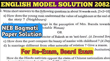 Class 12 English New Model Set 2082 SOlution| NEB Board Exam Question Paper Solution|