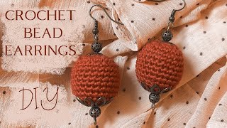 🐞 How to make crochet bead earrings (DIY) 🐞