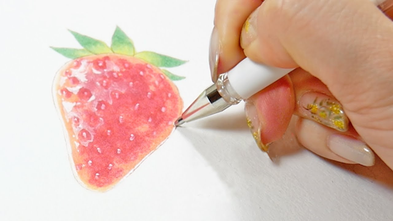 いちごの描き方 講座 コピック How To Draw Strawberry With Copicmarkers Youtube