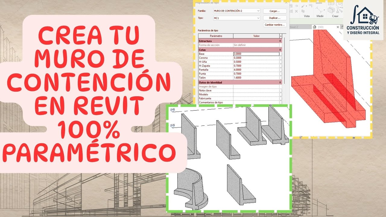 Cómo crear un muro de contención paramétrico en Revit desde cero