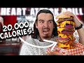I Ordered a 20,000 Calorie Burger! (The Heart Attack Grill!)