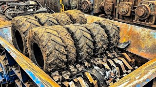 Monster Metal Shredder Eating Giant Tyre and Engine ! Industrial Shredder screenshot 5
