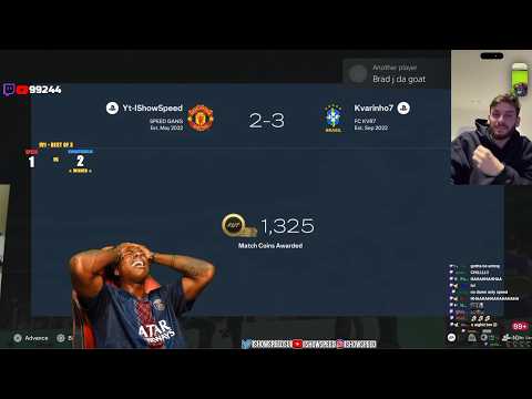 iShowSpeed LOSES FIFA 1v1 To Kvaratskhelia 😭💀 (STARTS CRYING)
