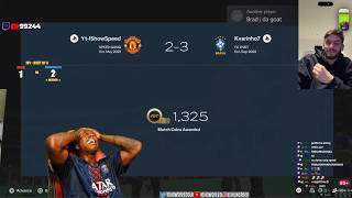 iShowSpeed LOSES FIFA 1v1 To Kvaratskhelia 😭💀 (STARTS CRYING)