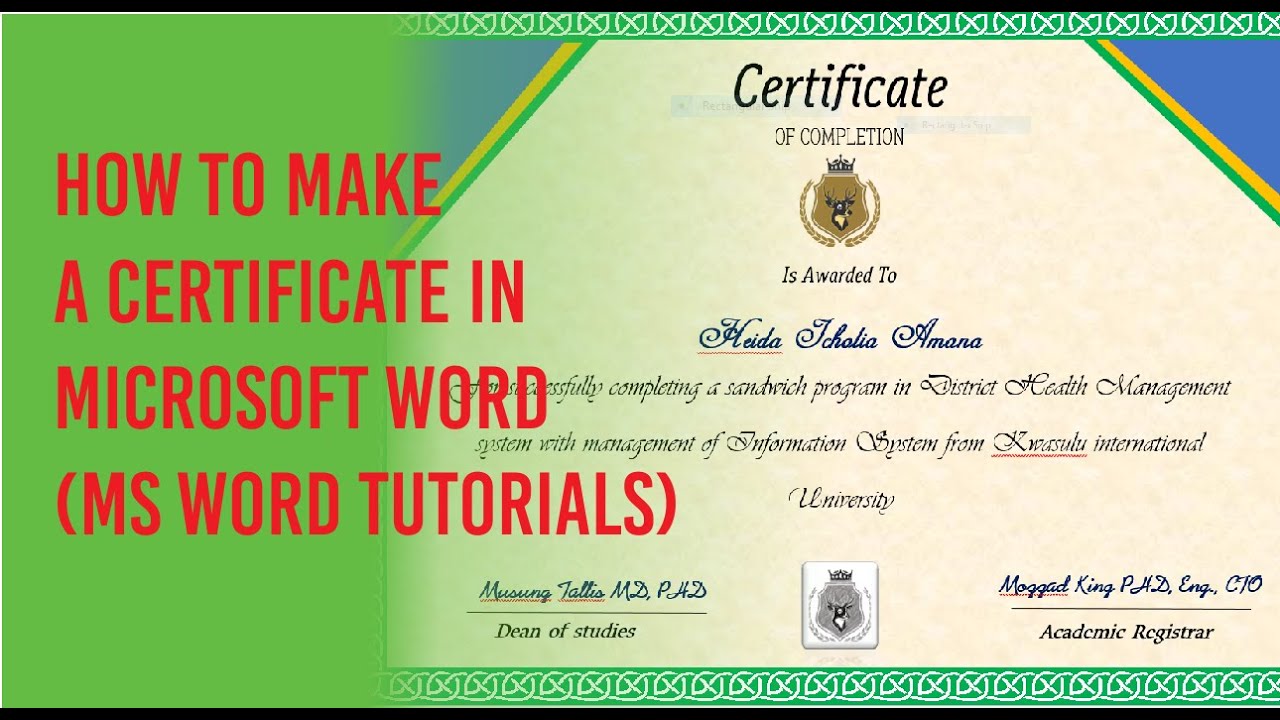 Made certificate