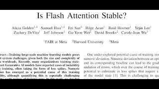 [QA] Is Flash Attention Stable? Wealth