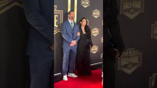 CM Punk and AJ Lee share a cute moment at the WWE Hall of Fame Red Carpet #wwe #wwehof
