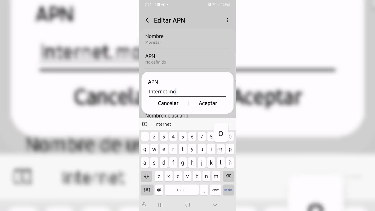 Cómo configurar APN de nuestro equipo en  telefonía movistar 