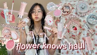 flower knows *the most aesthetic makeup* unboxing haul | pinterest, balletcore, coquette