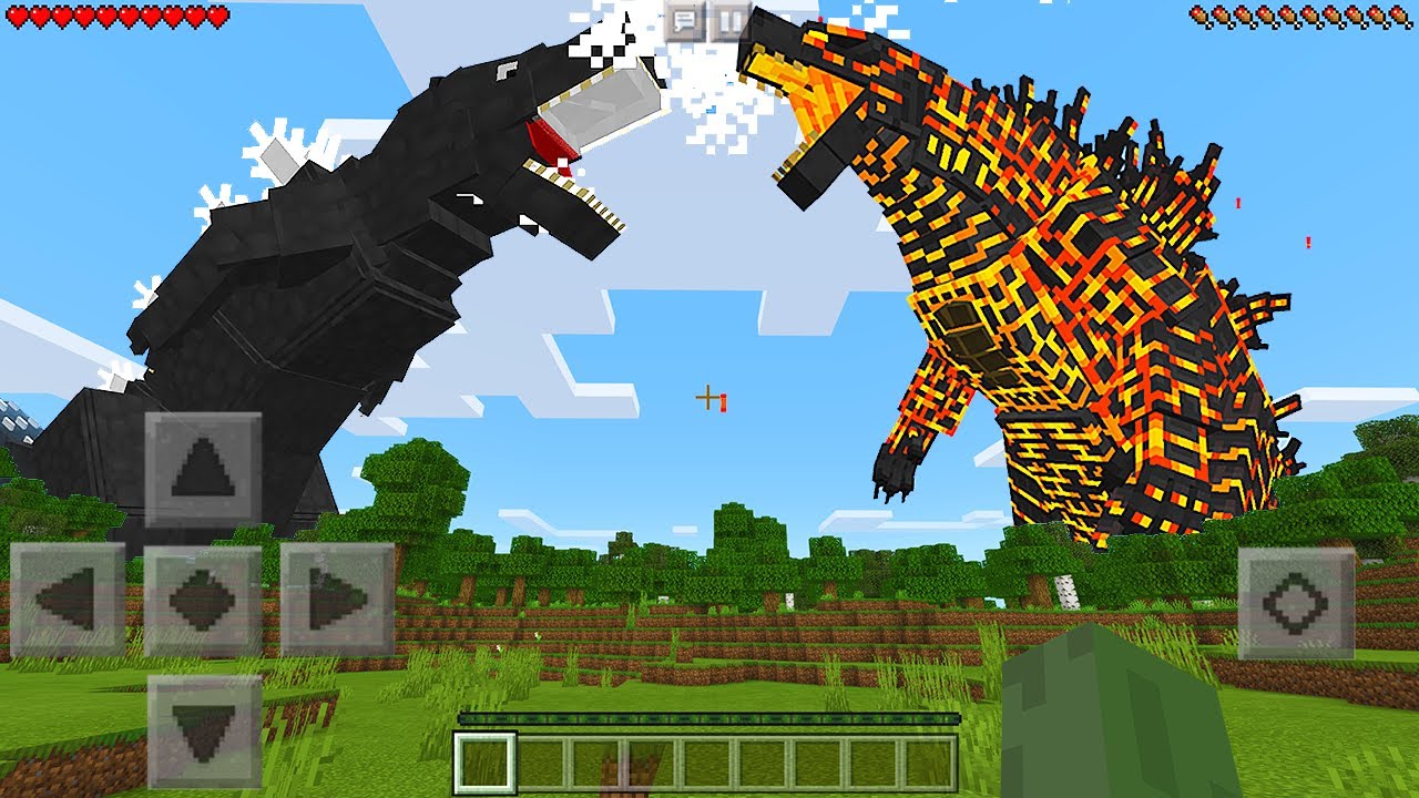 Я нашел ТЕРМОЯДЕРНЫЙ ГОДЗИЛЛА против ГОДЗИЛЛЫ 1954 в Minecraft Pocket Edition...