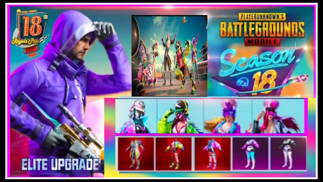 SEASON 18 ROYAL PASS : FREE REWARDS , ADVENTURE CARDS , 1 to 100 REWARDS ( PUBG MOBILE )