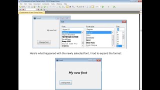 Lesson 2 from my new book Introduction to Lazarus IDE - Part II.  Component TFontDialog