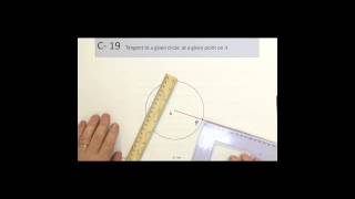 Construction 19 - Tangent of a given circle