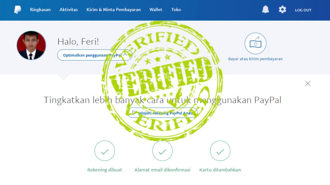 Cara Verifikasi Paypal tanpa Kartu Kredit (100% aman)