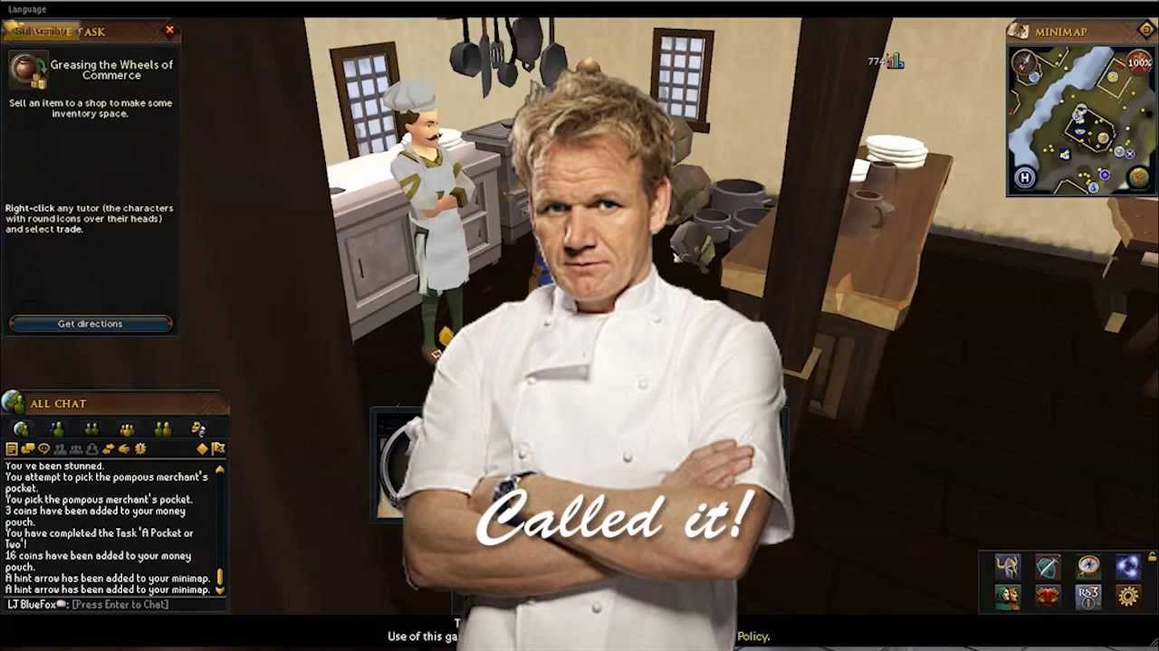 Runescape Chef LJ Plays Runescape 3 - Episode 3 - Mester Chef Gordon Ramsay - YouTube