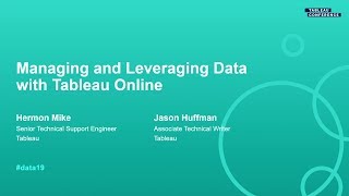 Managing and Leveraging Data with Tableau Online