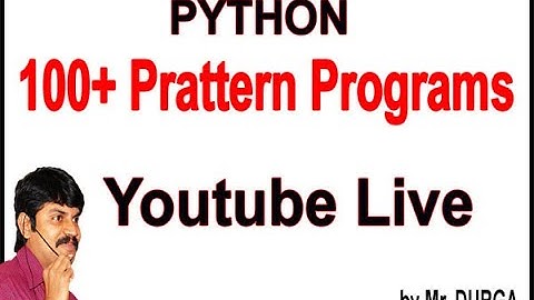 100+ Prattern Programs YouTube Live Stream by Durga Sir @ 10:30PM