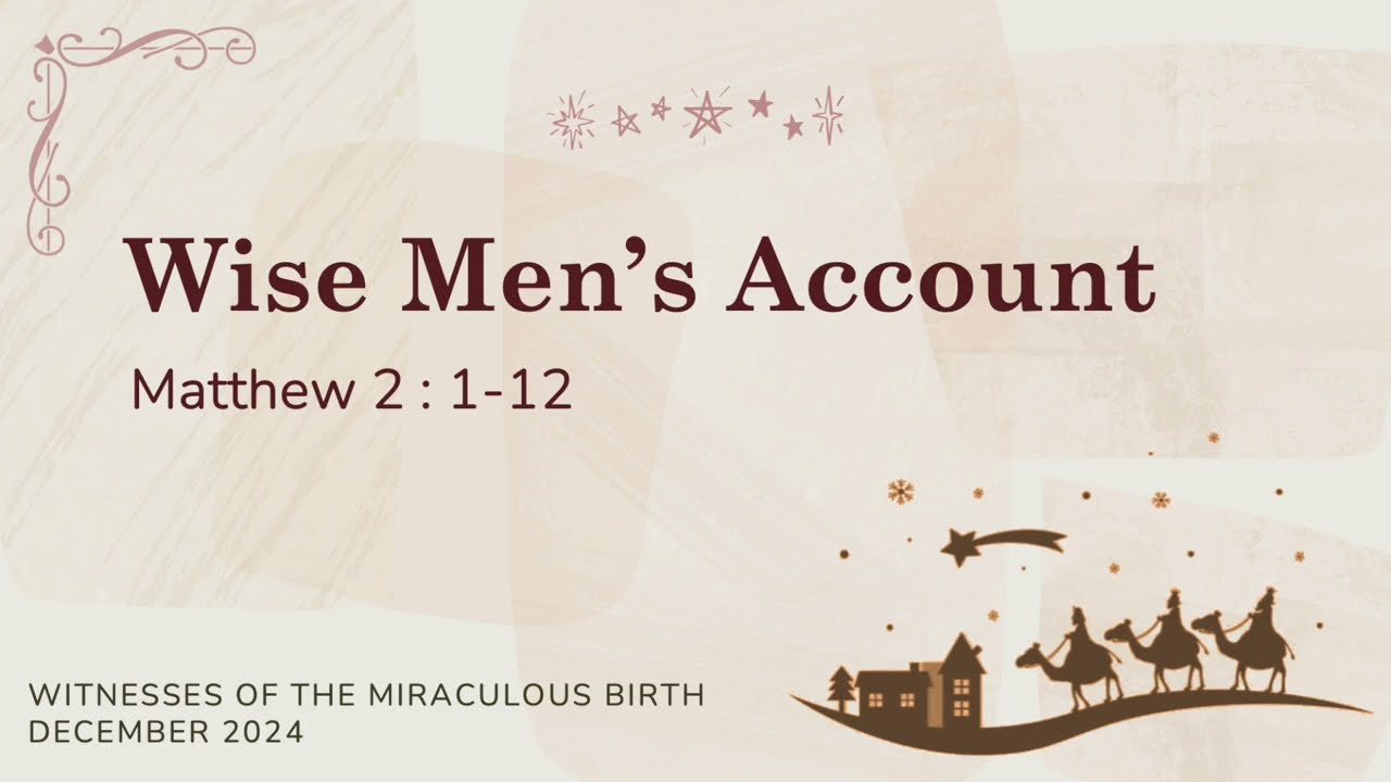 Sermon Title: Joseph's Account 
Sermon Preacher: Ps Rick Toh
Date: 21 & 22 December 2024
This sermon is Part 4 of an 4-part series of the Witnesses Of The Miraculous Birth
1. Joseph's Account 
2. Mary's account
3. Shepherd's account
4. Wise Men’s Account
Discussion Reflection Question:
1. Do you feel threatened by Jesus Christ? 
2. Can one truly be able to be in control and obtain freedom, peace and contentment with his/her own resources and strength?
3. What do you think inspire the wise men to travel such a long distance to worship Jesus?  If you..
(i) need prayer
(ii) would like to join our Small Groups
(iii) want to find out more about YCKC 
Please don't hesitate to contact us at:
Email: admin@yckc.org.sg
Mobile: 92727655
Website: www.yckc.org.sg