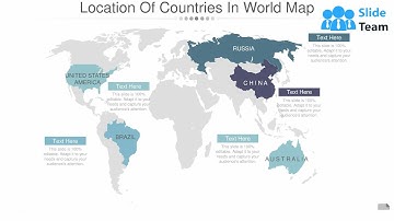Location Of Countries In World Map Powerpoint Slides