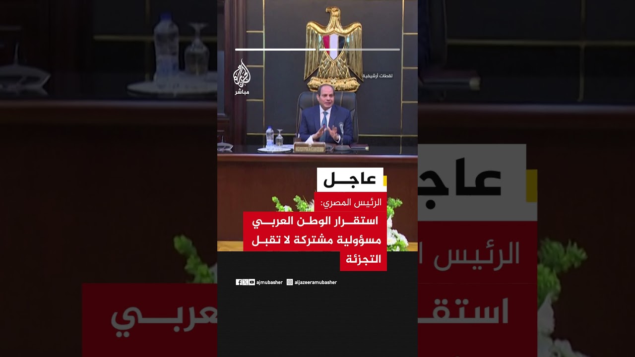 الرئيس المصري: استقرار الوطن العربي مسؤولية مشتركة لا تقبل التجزئة