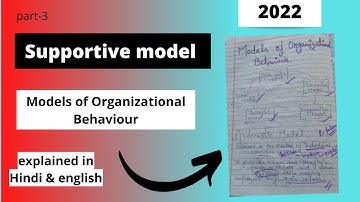 Models of Organizational Behaviour | 3) Supportive model |#education #youtubevideo #2022