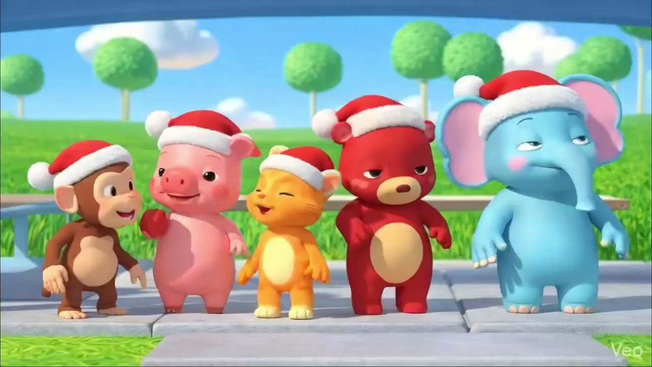 Santa Hat Christmas Dance 🎅🎄”“Merry Christmas Baby Dance 🎶🎄”“Little Friends Christmas Party 🐵🐷🐘”