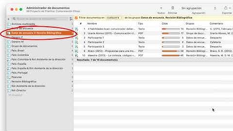 Combinando grupos de documentos en al análisi de los datos ATLAS.ti 9 Mac