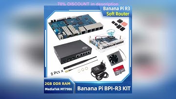 A must-have product! Banana Pi R3 KIT MediaTek MT7986  2GB RAM 8G EMMC 5GbE Network SFP 2.5GbE Ope