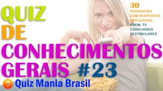 🔴 Quiz Conhecimentos Gerais 30 - com 30 perguntas muito curiosas - Quiz  Mania Brasil 