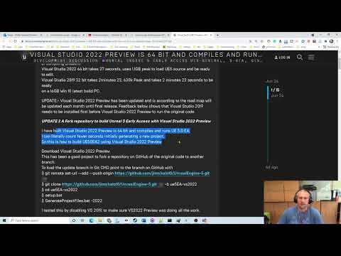 Unreal 4.25 and Visual Studio 2022