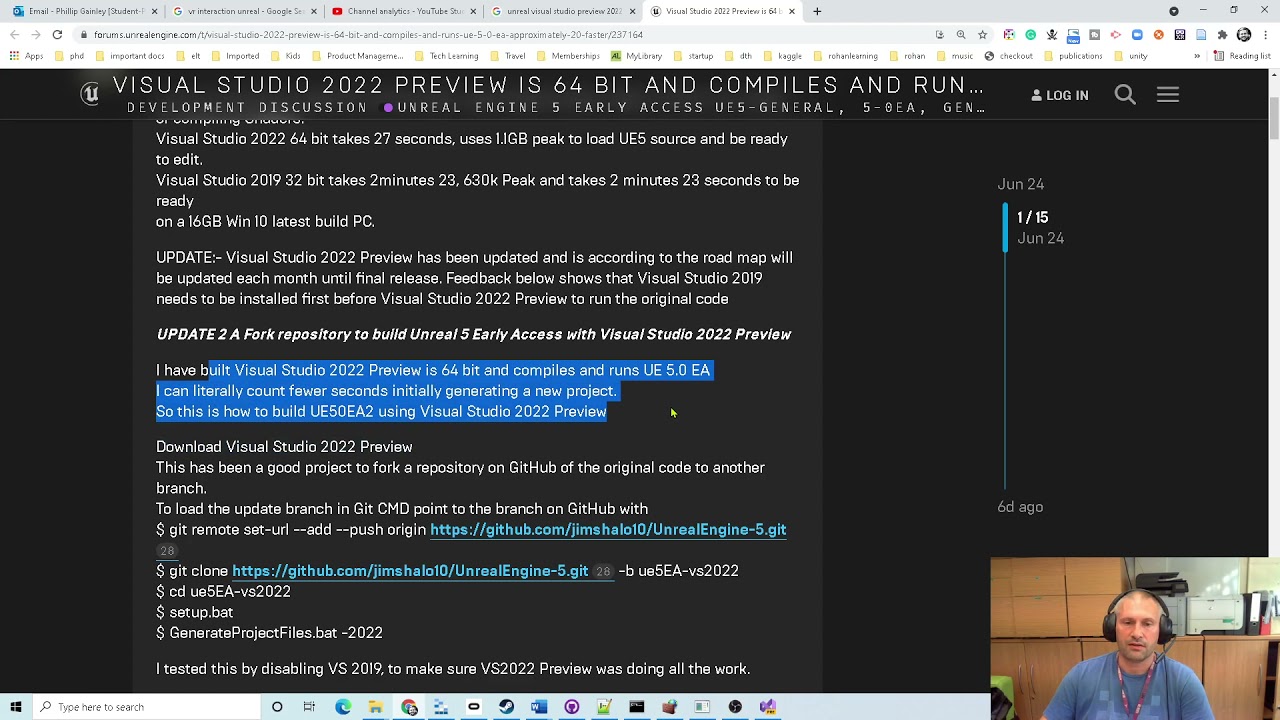 Unreal 4.25 and Visual Studio 2022