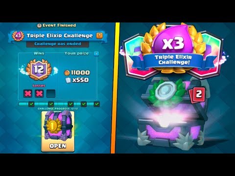 12 WINS ''TRIPLE ELIXIR CHALLENGE'' CHEST OPENING :: Clash Royale :: 10th LEGENDARY OBTAINED! - 동영상