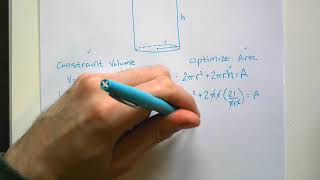 Calculus: 3.7 Cylinder Optimization (Ex 2)