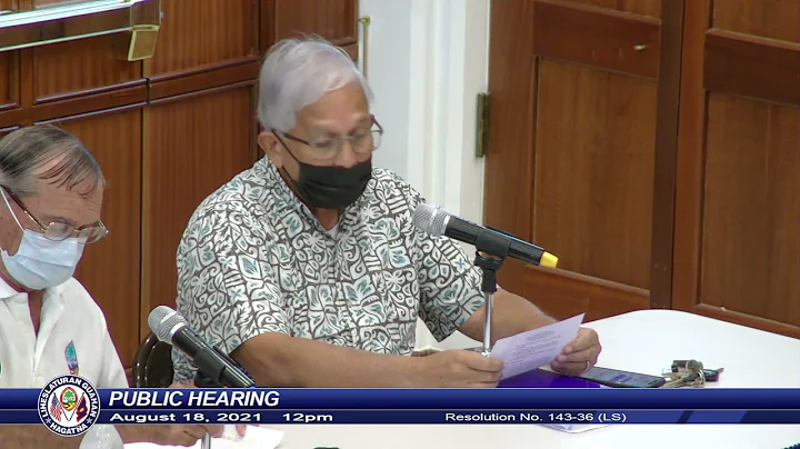 Public Hearing - Speaker Therese M. Terlaje - Augu...