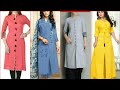 Stylish And Trendy Plain Cotton Designer Long Tunic Casual Kurti Design For Girls