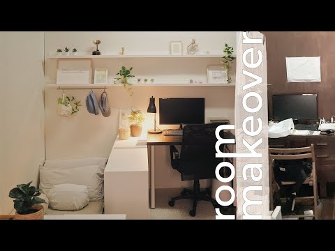 room makeover 6sqm💡🛌  tiny but cozy, minimal, เปลี่ยนห้องนอนขนาดเล็กให้น่าอยู่ขึ้นกว่าเดิม 🤍🪑*◞